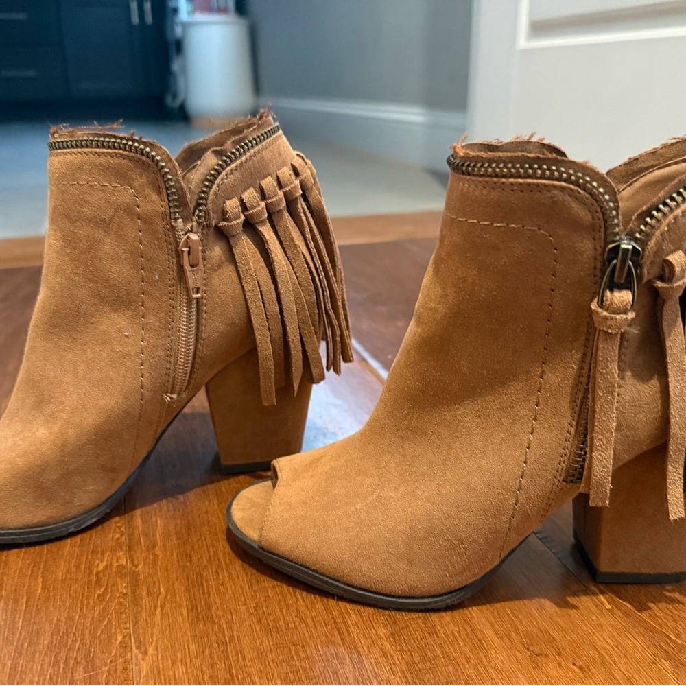 Fringe Tan Ankle Boots